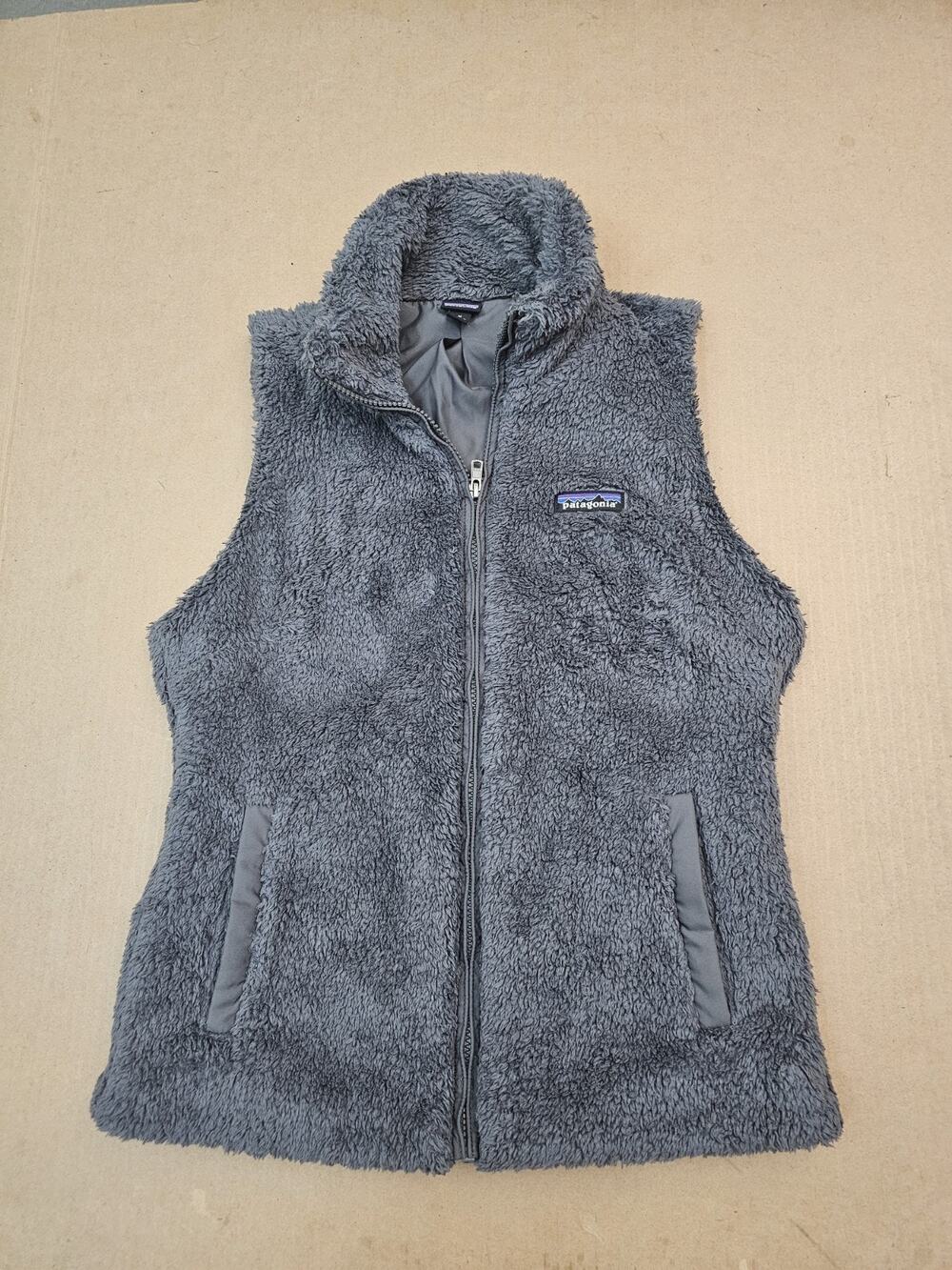 Patagonia Vest Womens Medium Gray Los Gatos Fleece Sweater High Pile Full Zip Up